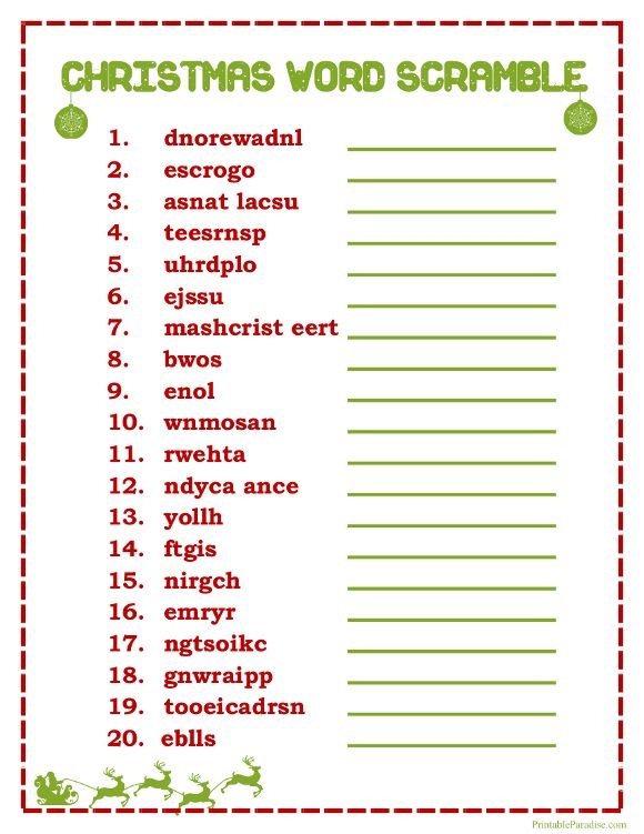 Bible Scramble Words Printable