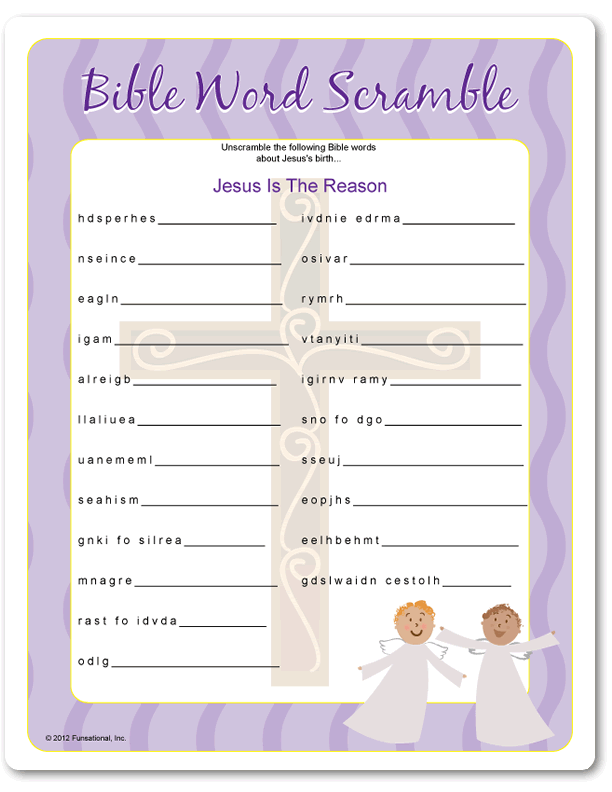 Bible Scramble Words Printable
