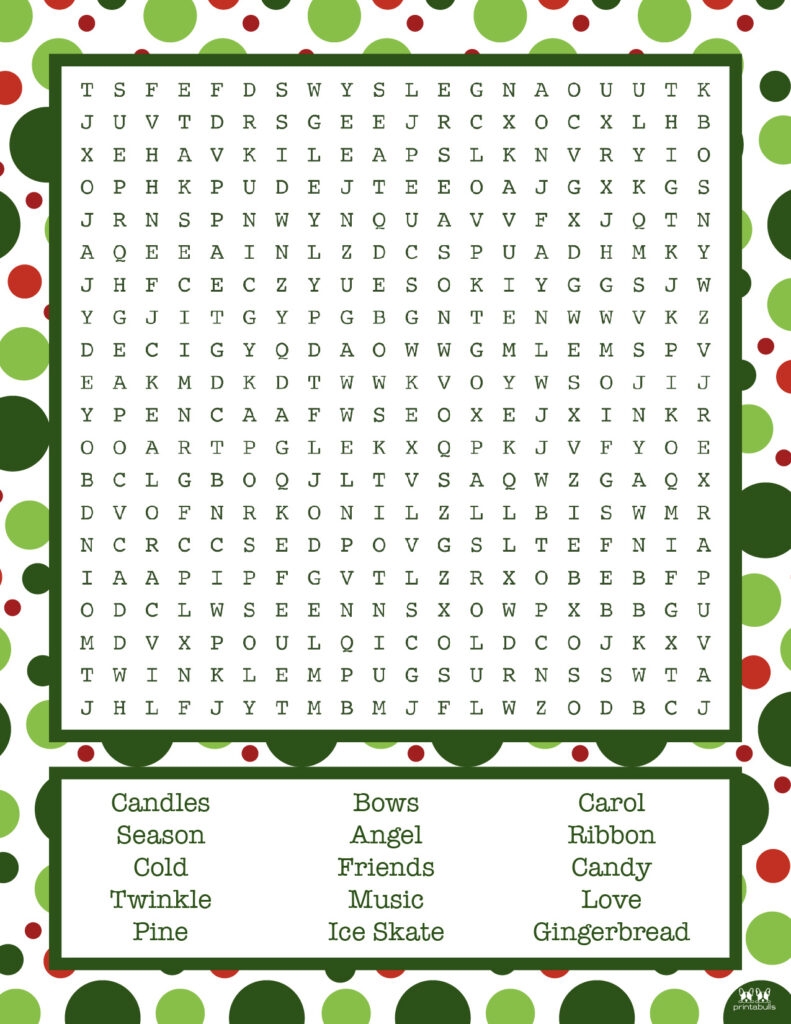 Free Printable Christmas Word Finds