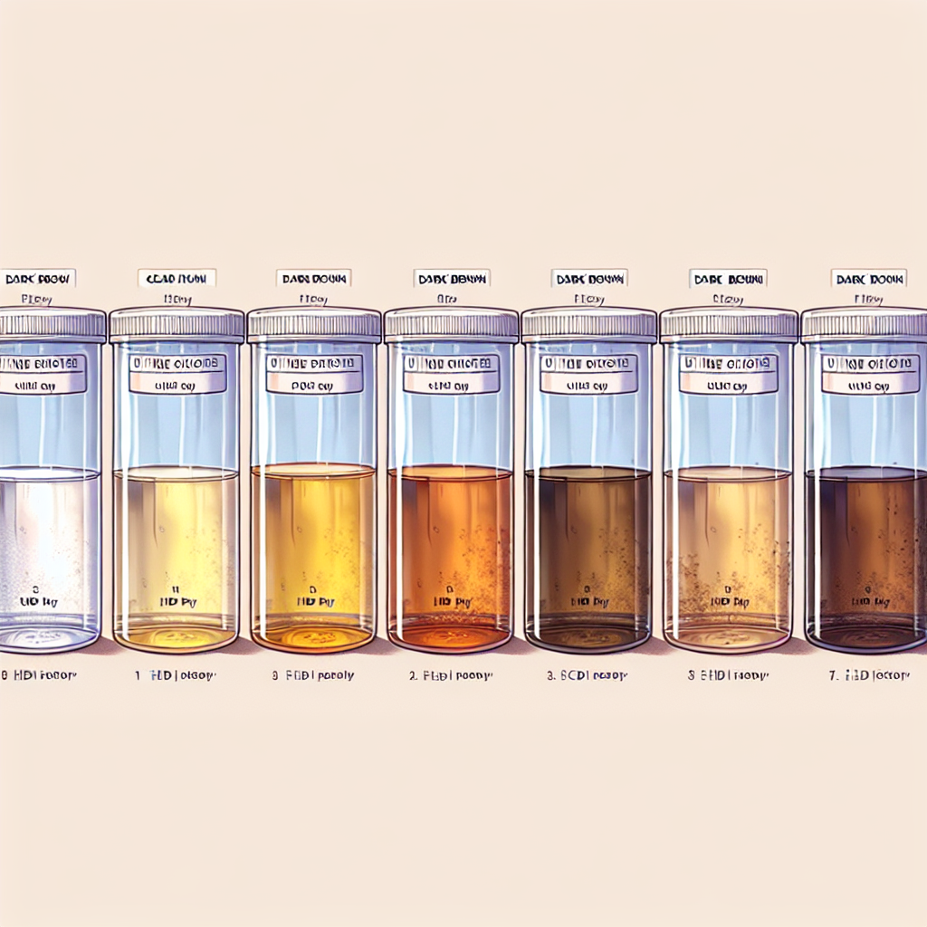 Urinfarbe Tabelle - Klare bis hellgelbe Farbe