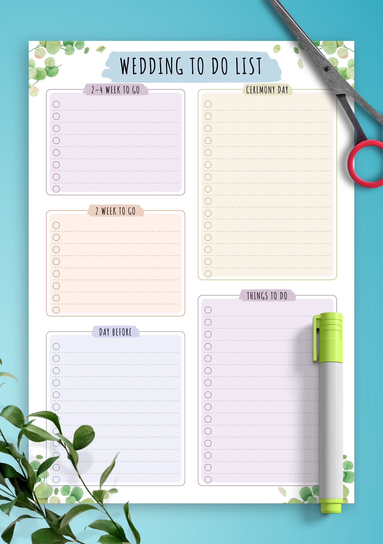 10 Collection Printable Monthly Wedding To Do List