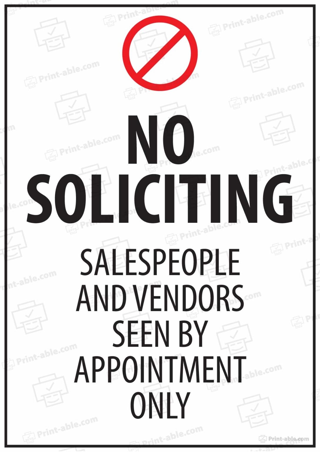 10 Free No Soliciting Sign Printable PRINT ABLE