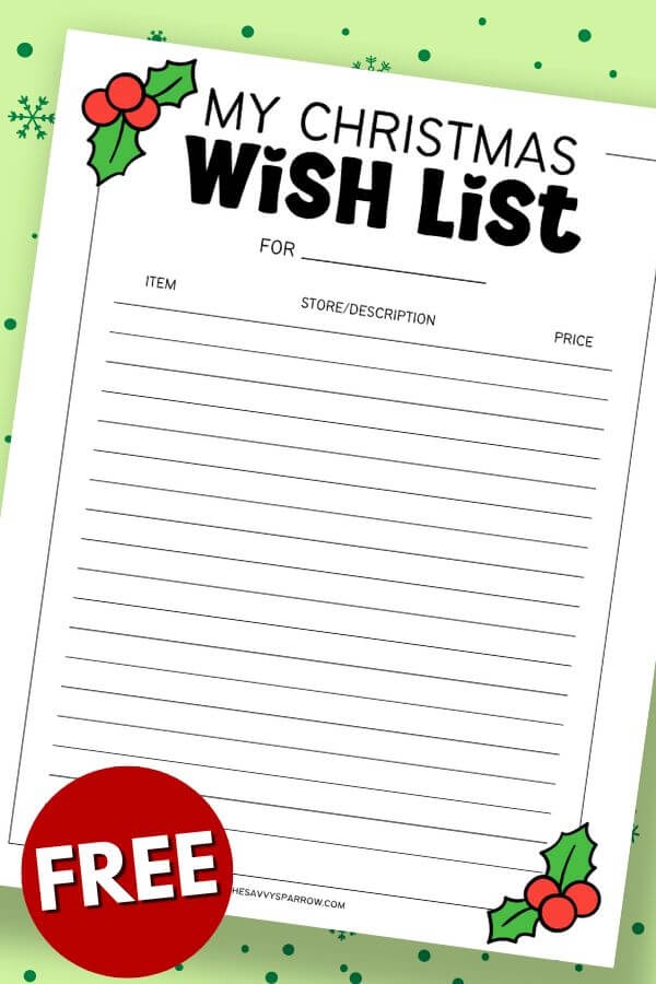 16 Free Printable Christmas List Templates For The Entire Family