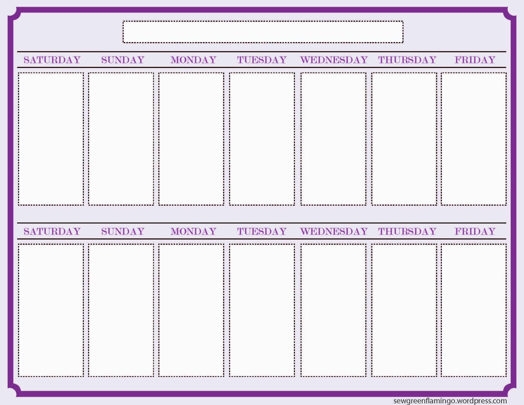 2 Week Planner Printable