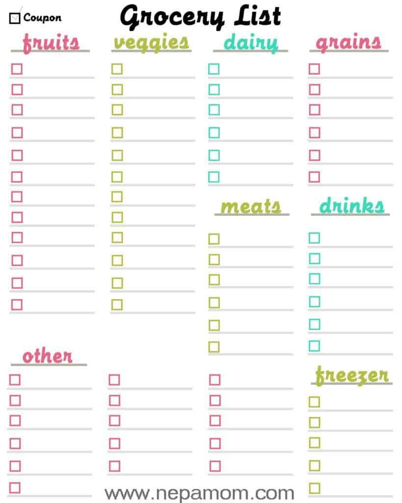 21 Free Grocery List Template Word Excel Formats