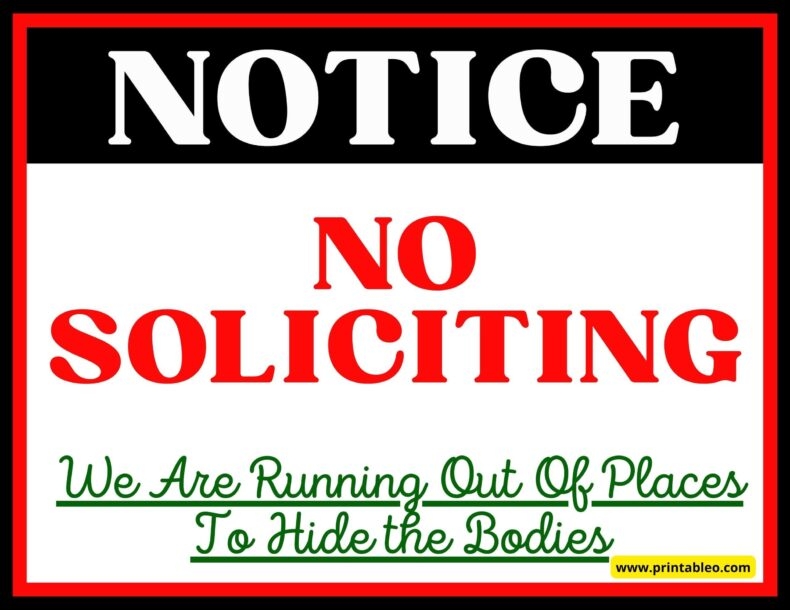 21 No Soliciting Sign Print FREE Printables