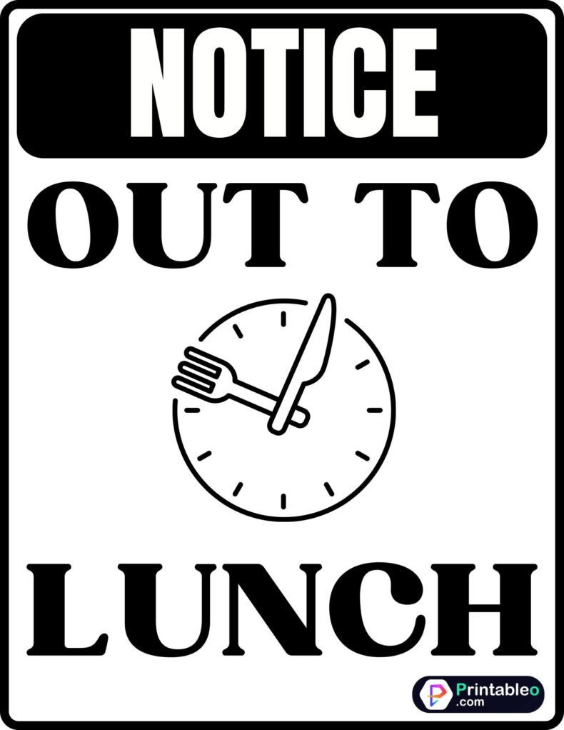 25 Printable Out To Lunch Sign Download FREE PDFs