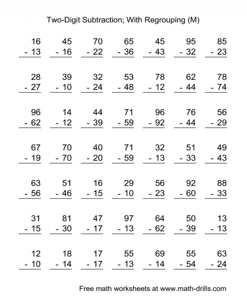2nd Grade Math Regrouping Printable Worksheets Math Worksheets Printable