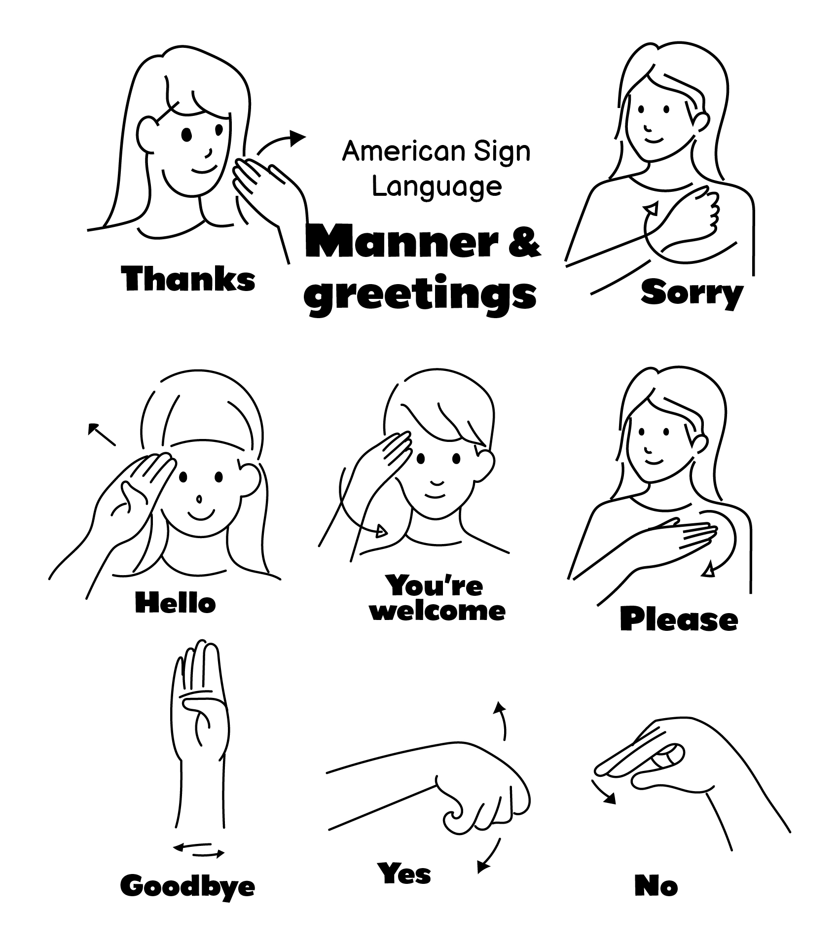 5 Best Printable American Sign Language Words PDF For Free At Printablee