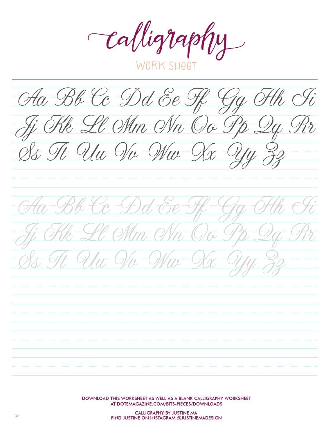 50 Printable Cursive Handwriting Worksheets 55 Printable PDF Template