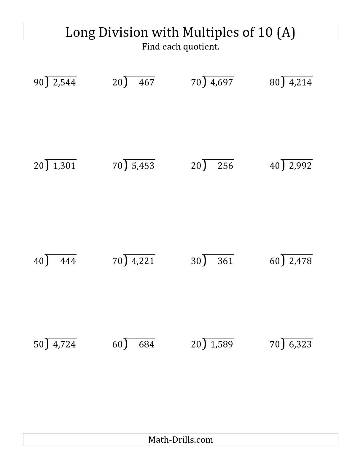 5th Grade Long Division Worksheets Printable Long Division Worksheets