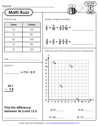 5th Grade Math Worksheets Worksheets Library