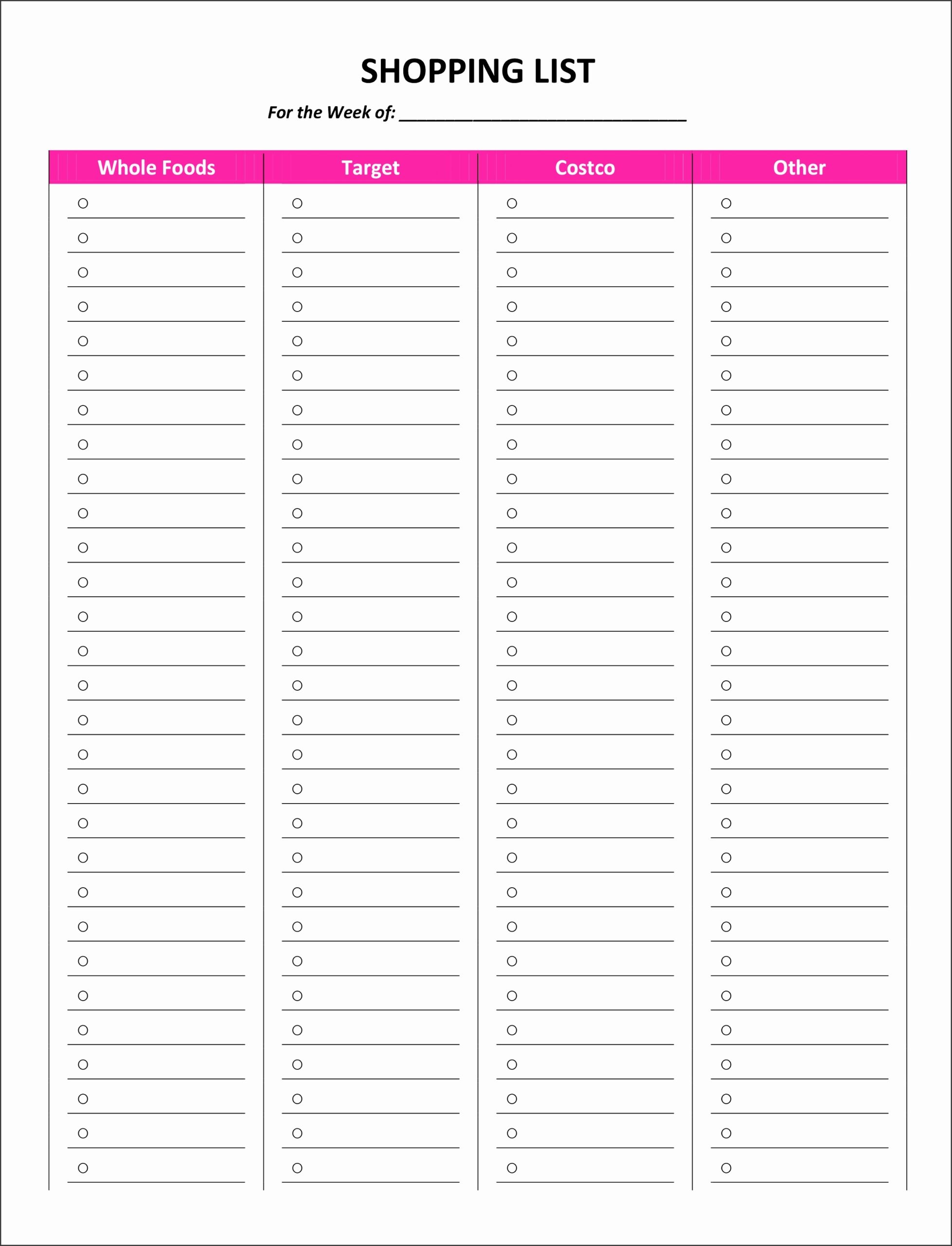 7 Printable List Template SampleTemplatess SampleTemplatess