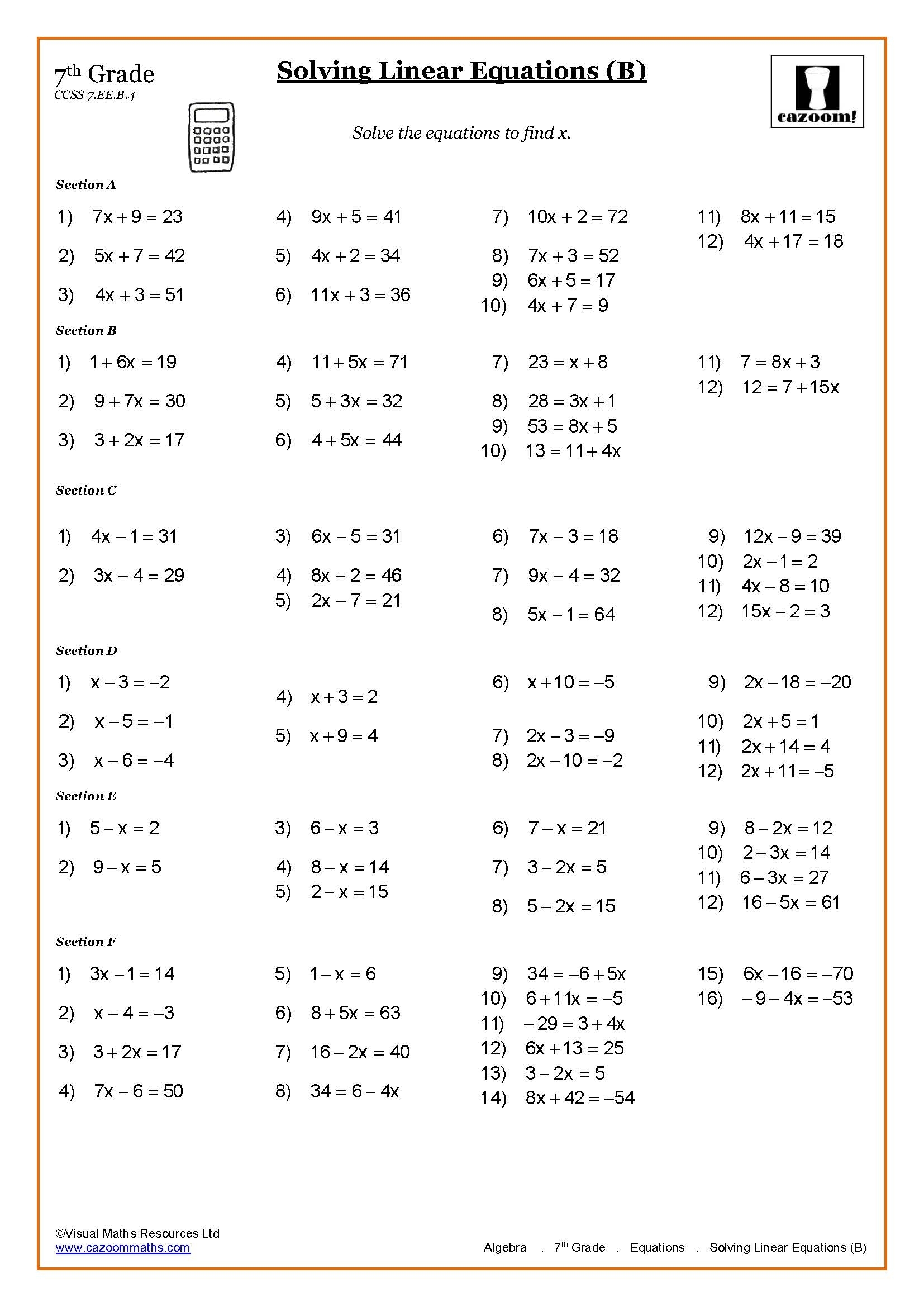 7th Grade Math Worksheets PDF Printable Worksheets Printable Worksheets