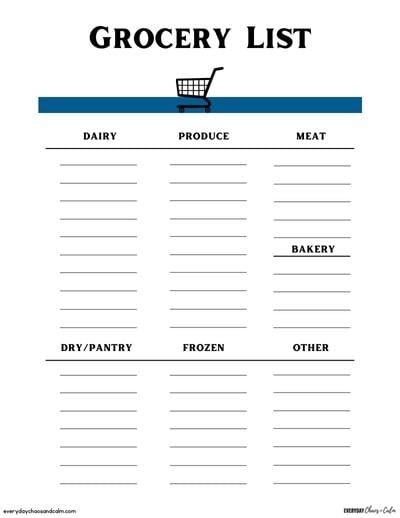 8 Free Printable Grocery List Templates PDF Download 