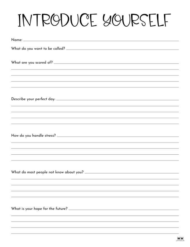 All About Me Printable Worksheets 50 FREE Printables Printabulls 