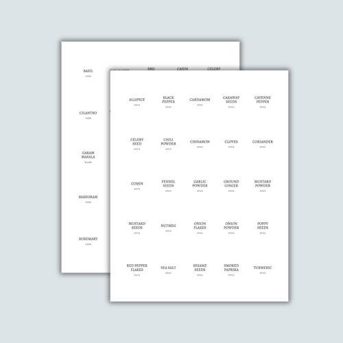 Alphabetical Spice List Printable Bonus Labels The Homesteading Way