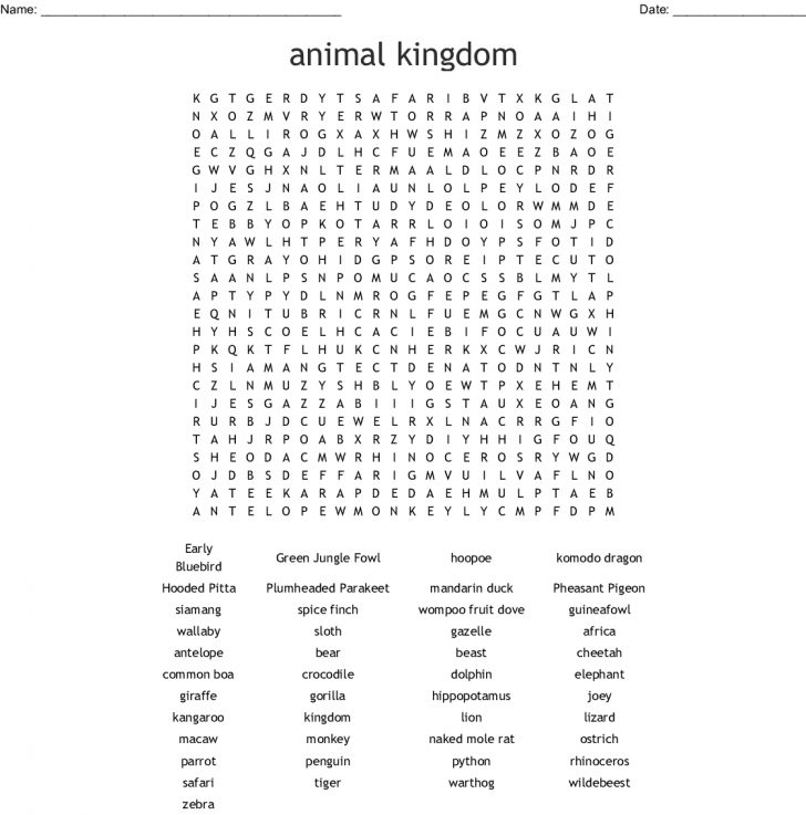 Animal Classification Word Search Printable Word Search Printable