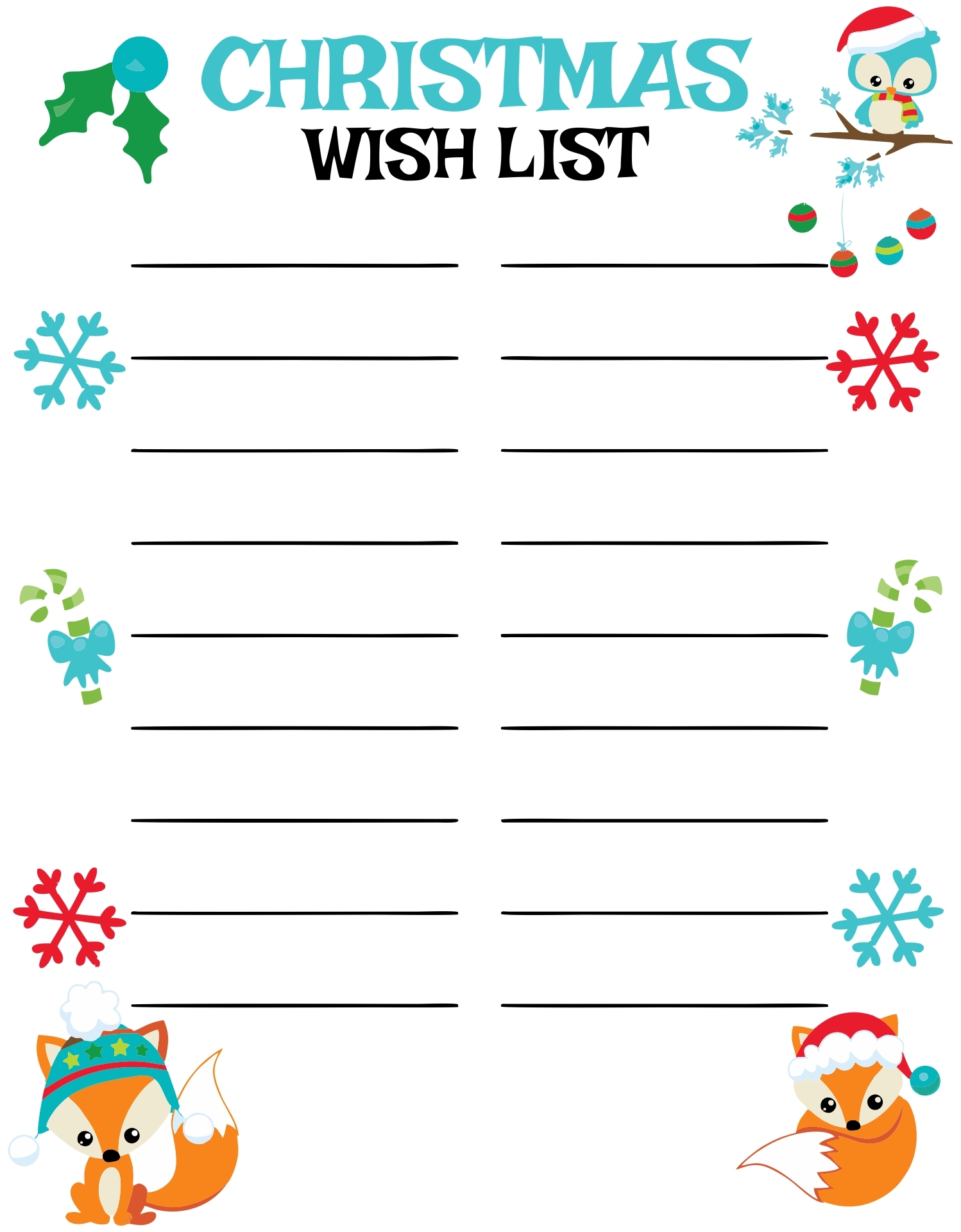 Blank Christmas Wish List 11 Free PDF Printables Printablee