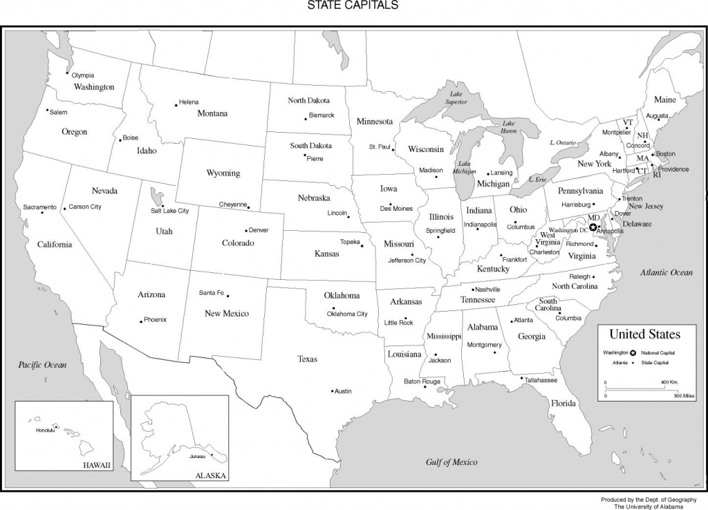 Blank Map Of Usa Showing States Printable Usa States Capitals Map