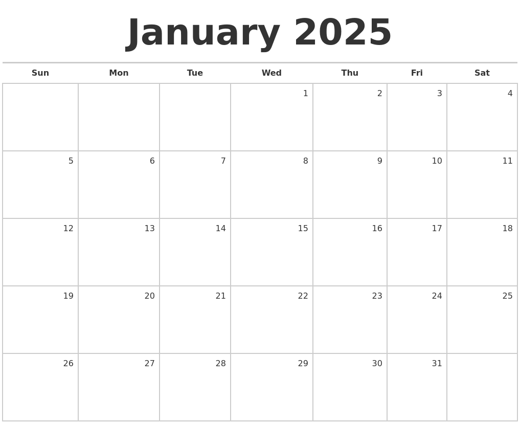 Calendar January 2025 Free Printable Word Sam S Grieve