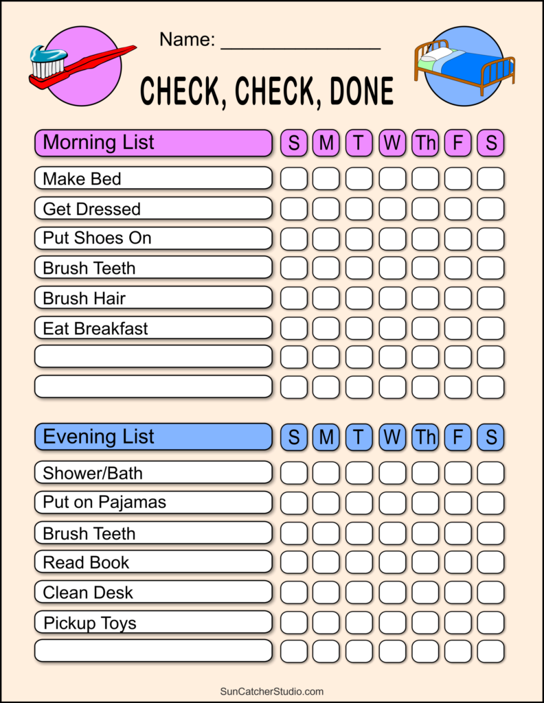 Chore Chart Printable Pdf Free Printable Chart