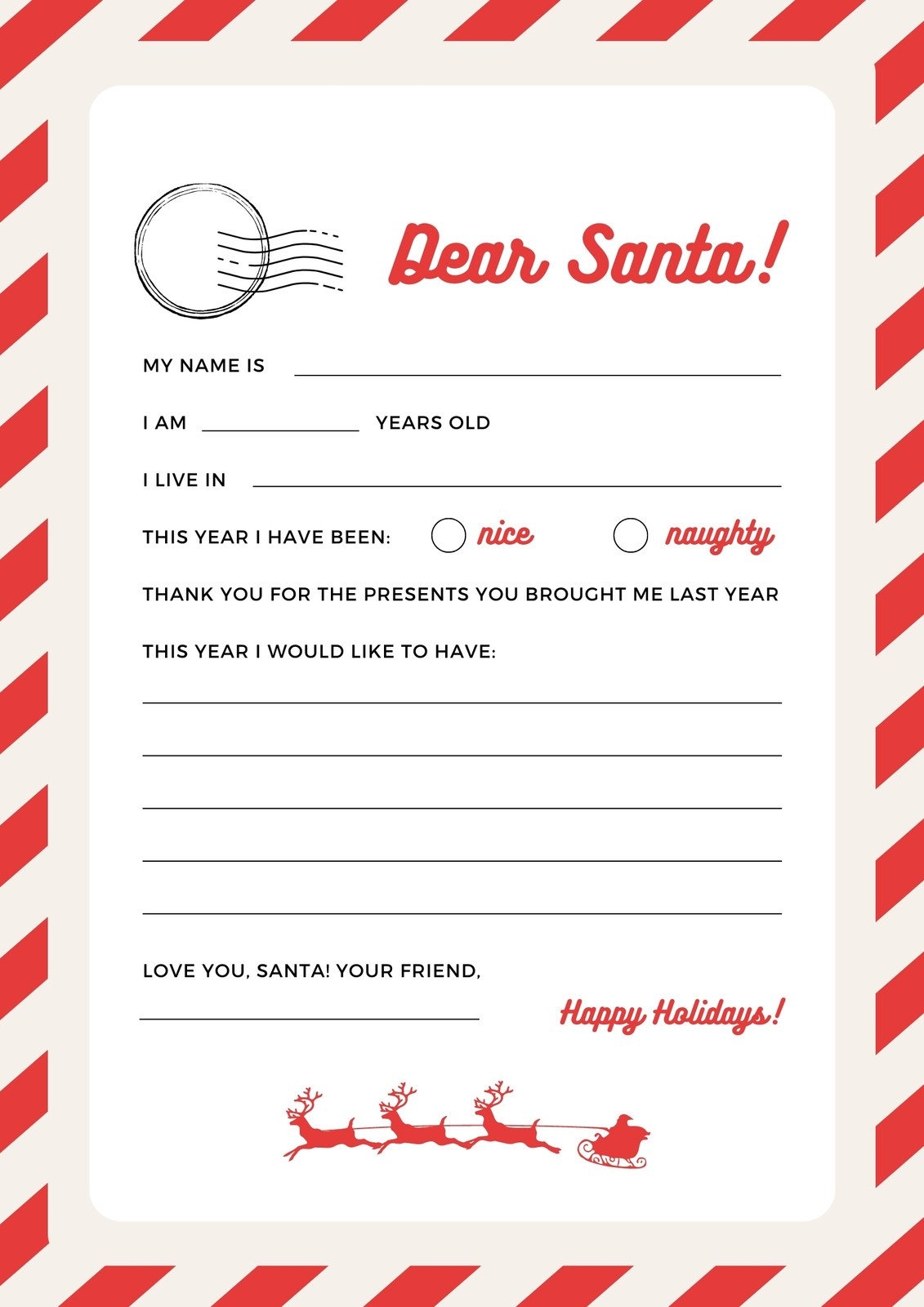 Christmas Santa List Printable FREE Printable A Z