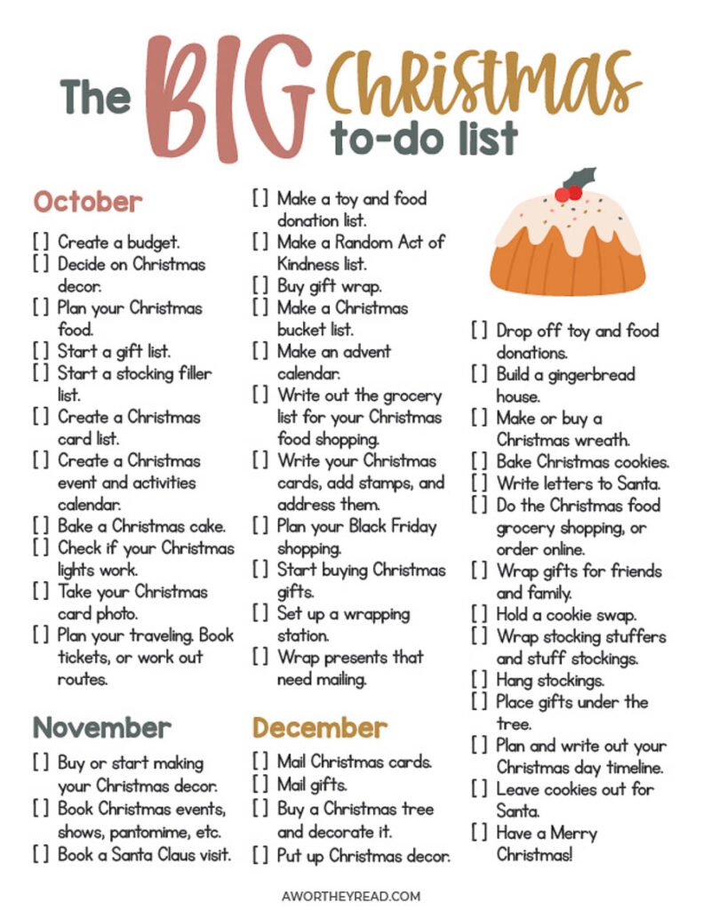 Christmas To Do List Free Things To Do Printable Worksheets Library