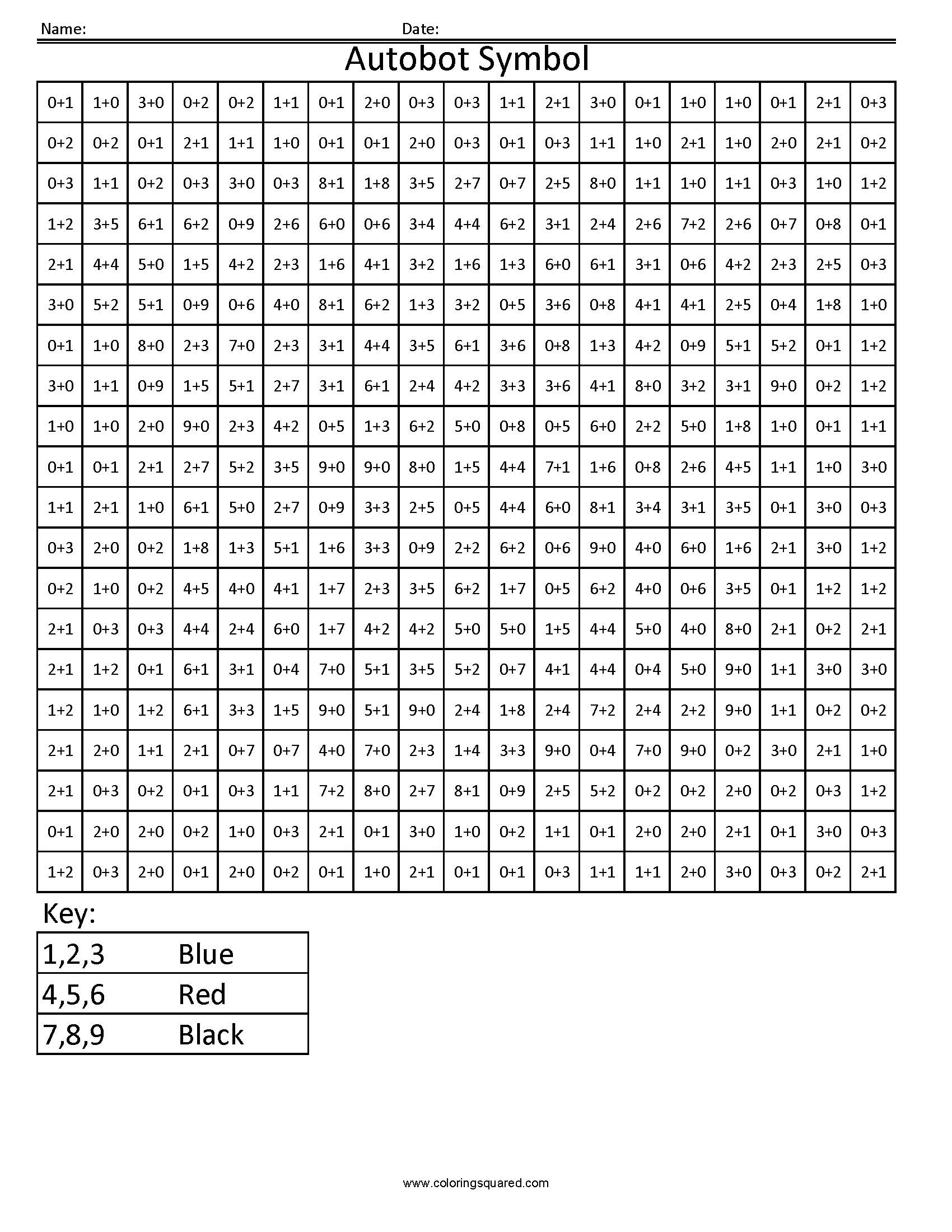 Color By Number Math Addition Worksheets AdditionWorksheets