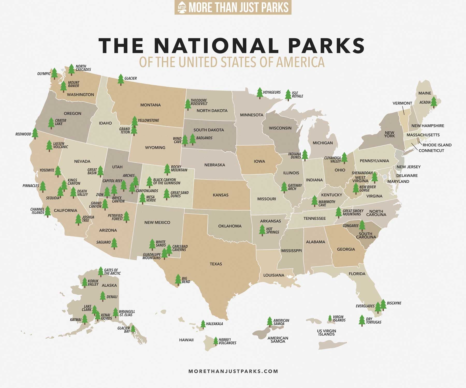 Complete National Parks List 2023 Printable Map By State Artofit