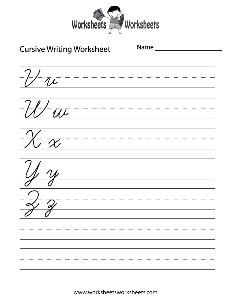 Cursive Letters Writing Worksheet Worksheets Worksheets