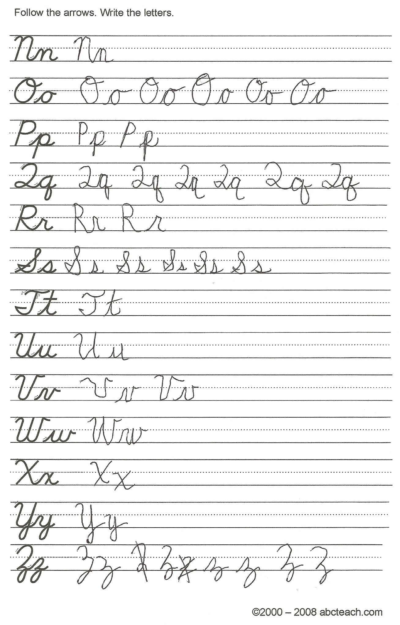 Cursive Worksheets Printable Printable Worksheets