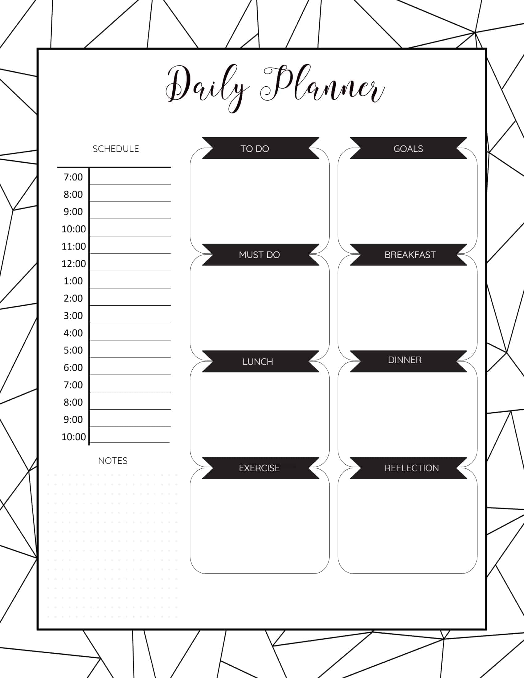 Customizable Free Printable Daily Planner Template Printable 