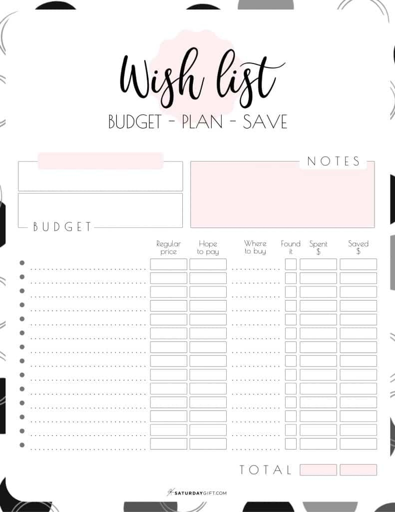 Cute Wish List Printable