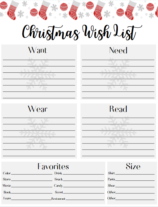 Cute Wish List Printable Vrogue co