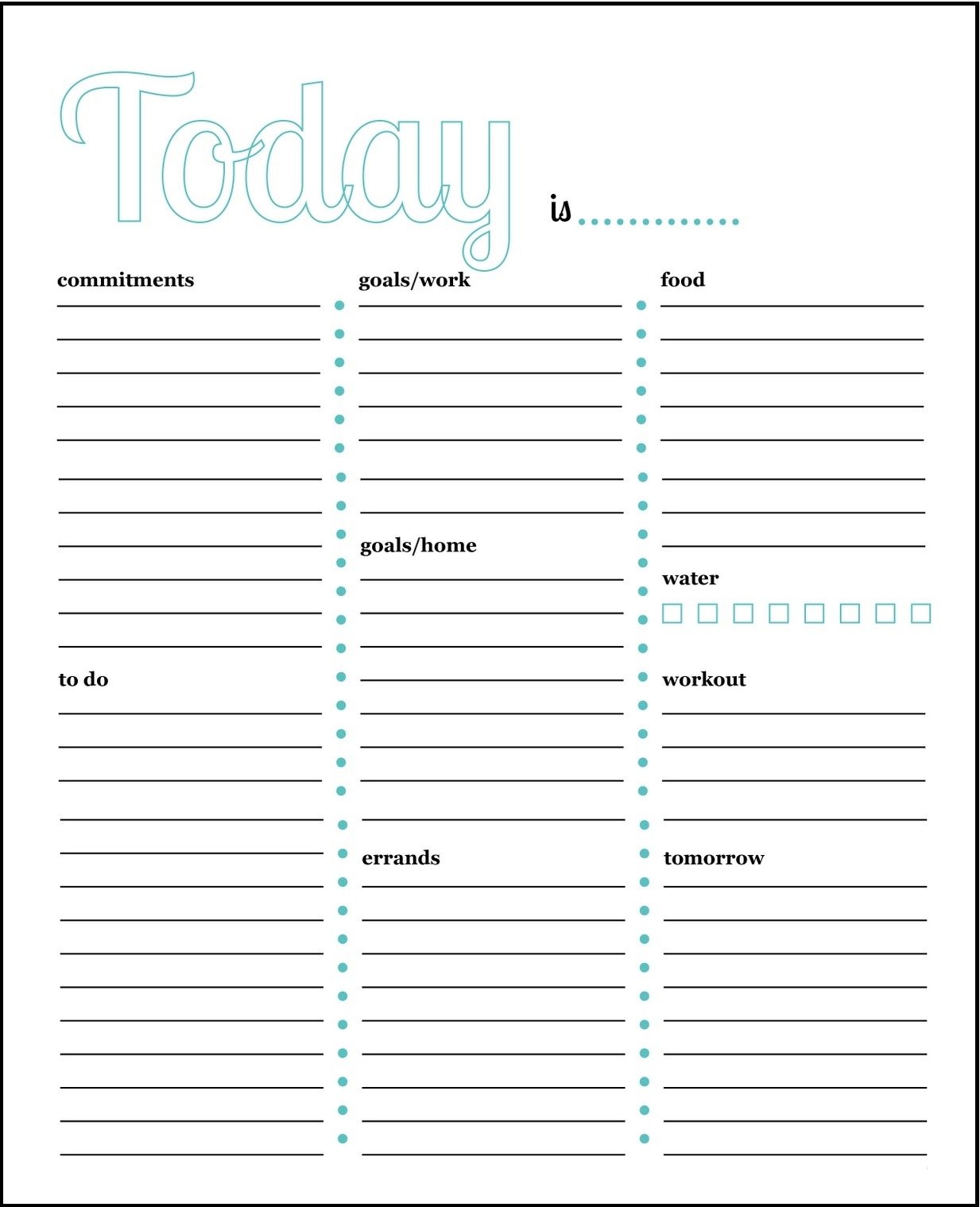 Daily Task List Printable