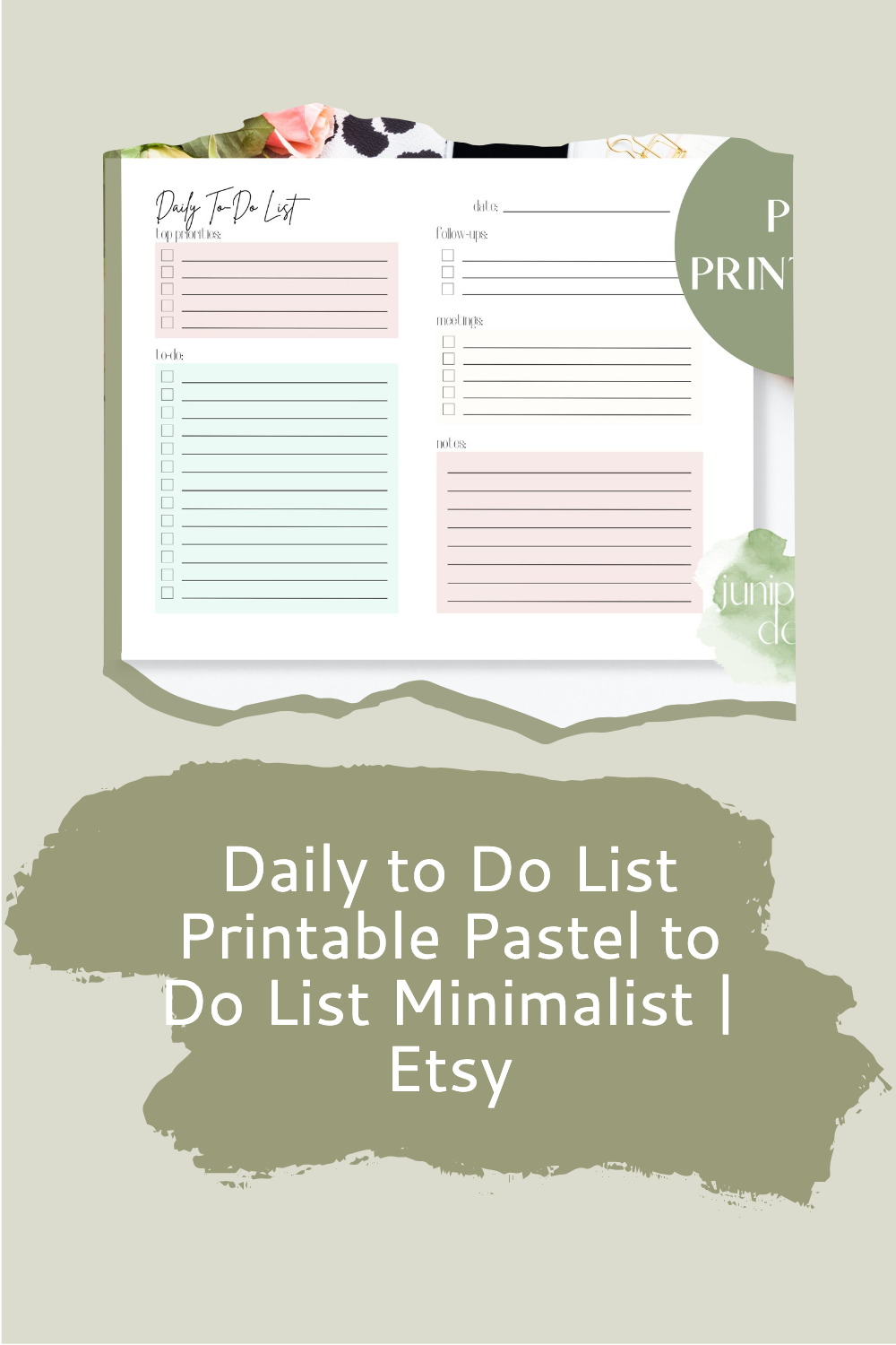 Daily To Do List Printable Pastel To Do List Minimalist Etsy To Do 