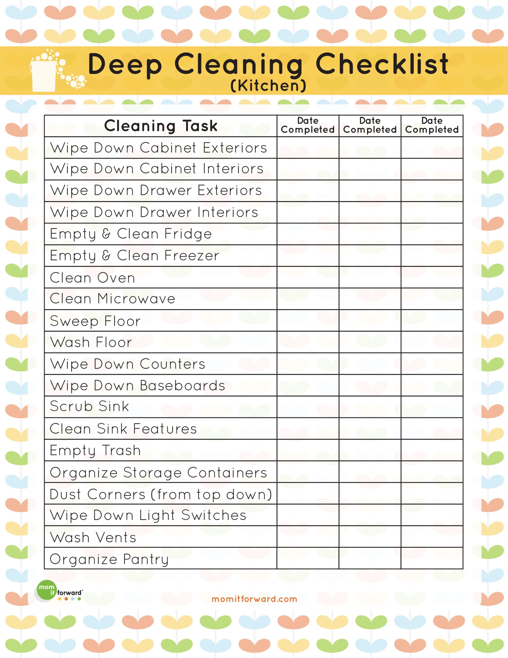 Deep House Cleaning List Printable