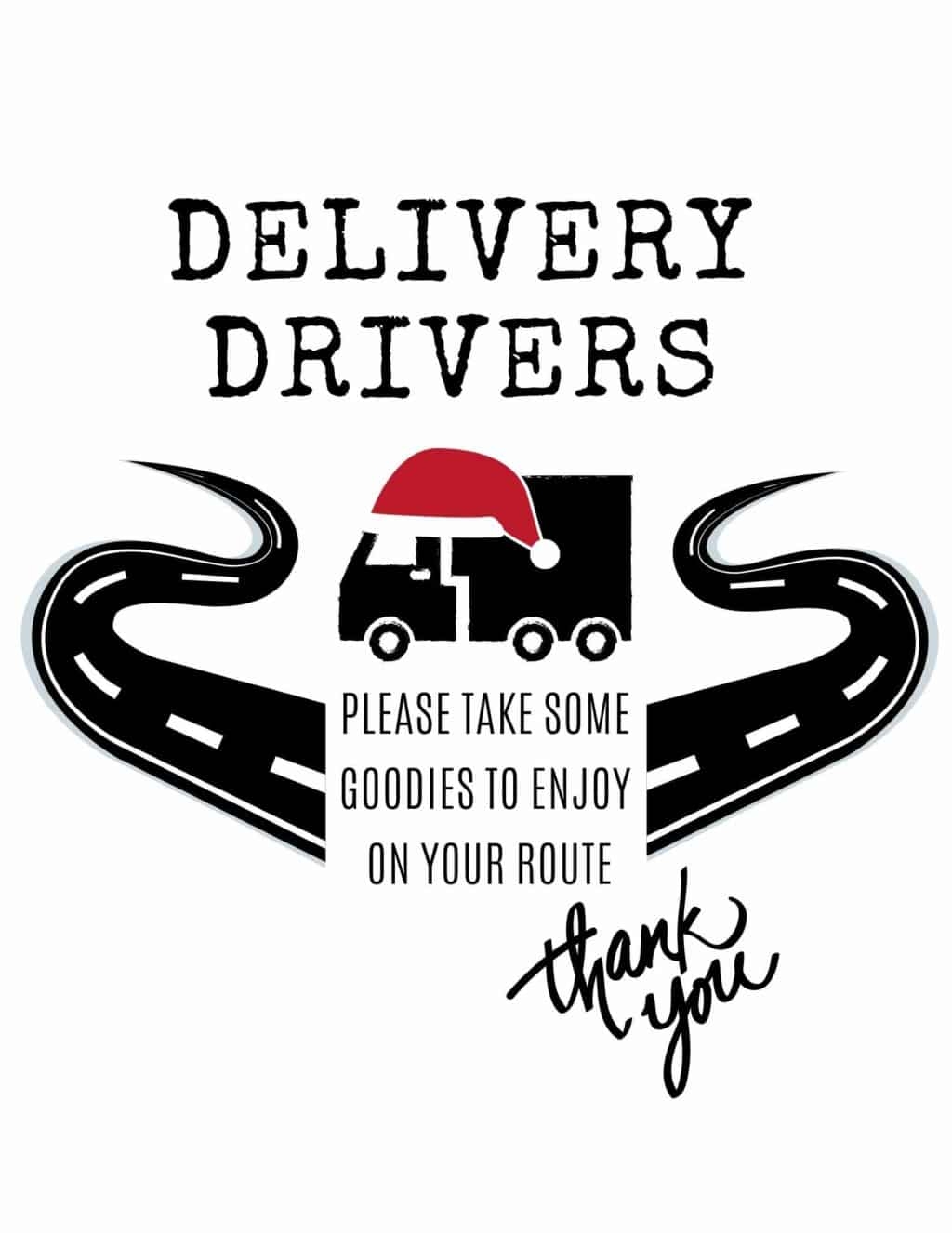 Delivery Driver Snack Sign Listotic