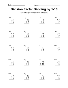 Division Worksheets Problems Free Printable Math Drills Free 