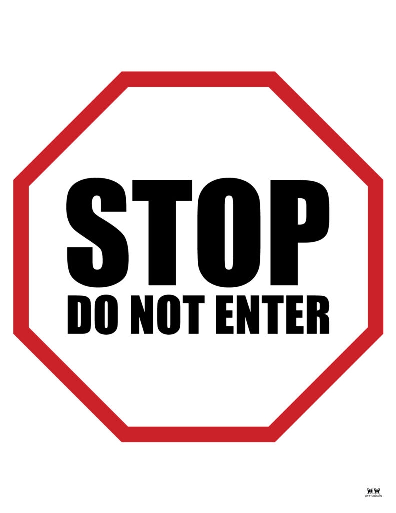 Do Not Enter Printable Sign
