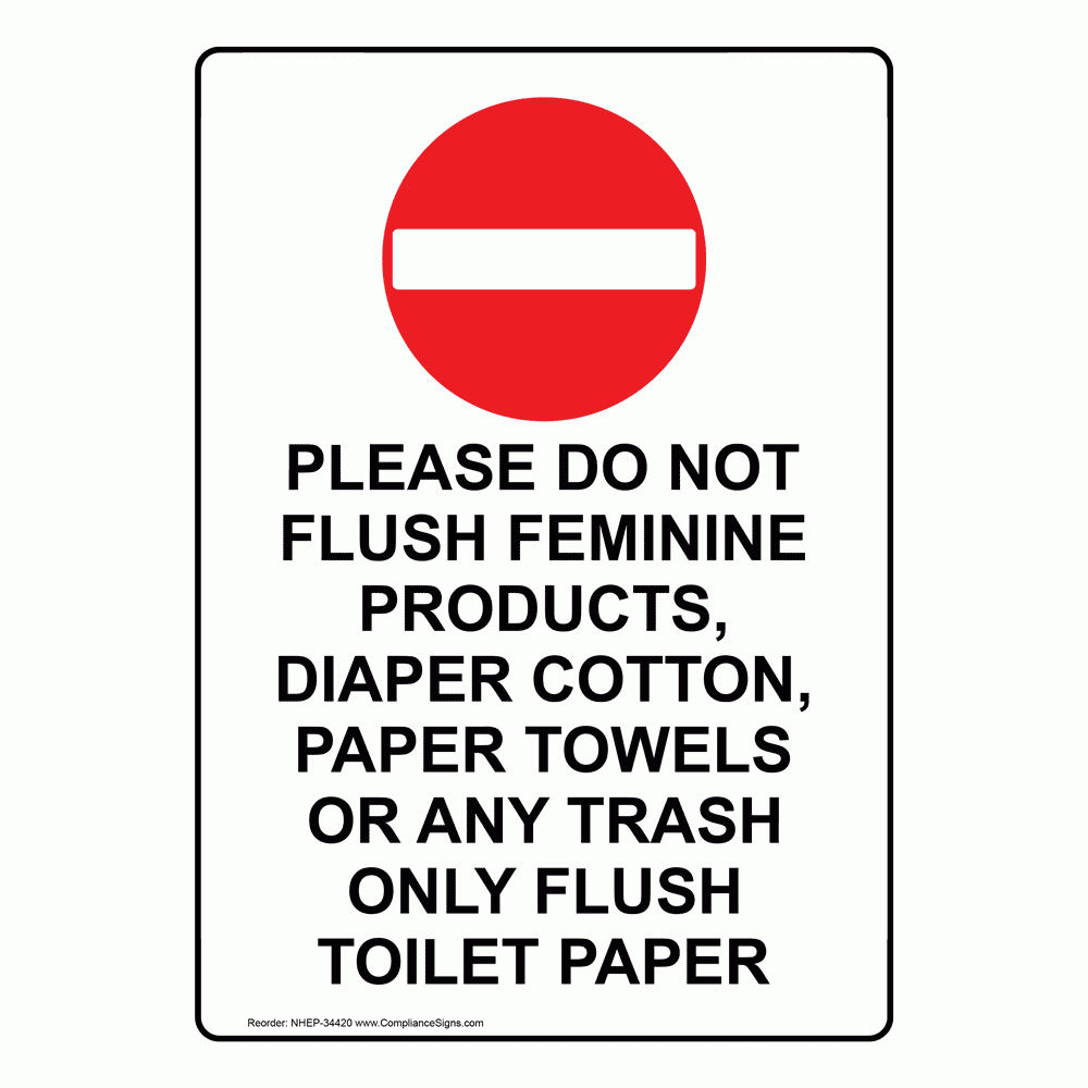 Do Not Flush Feminine Products Sign Printable Printable Templates