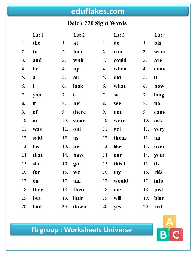 Dolch Sight Words Dolch Sight Words Basic Sight Words Vrogue co