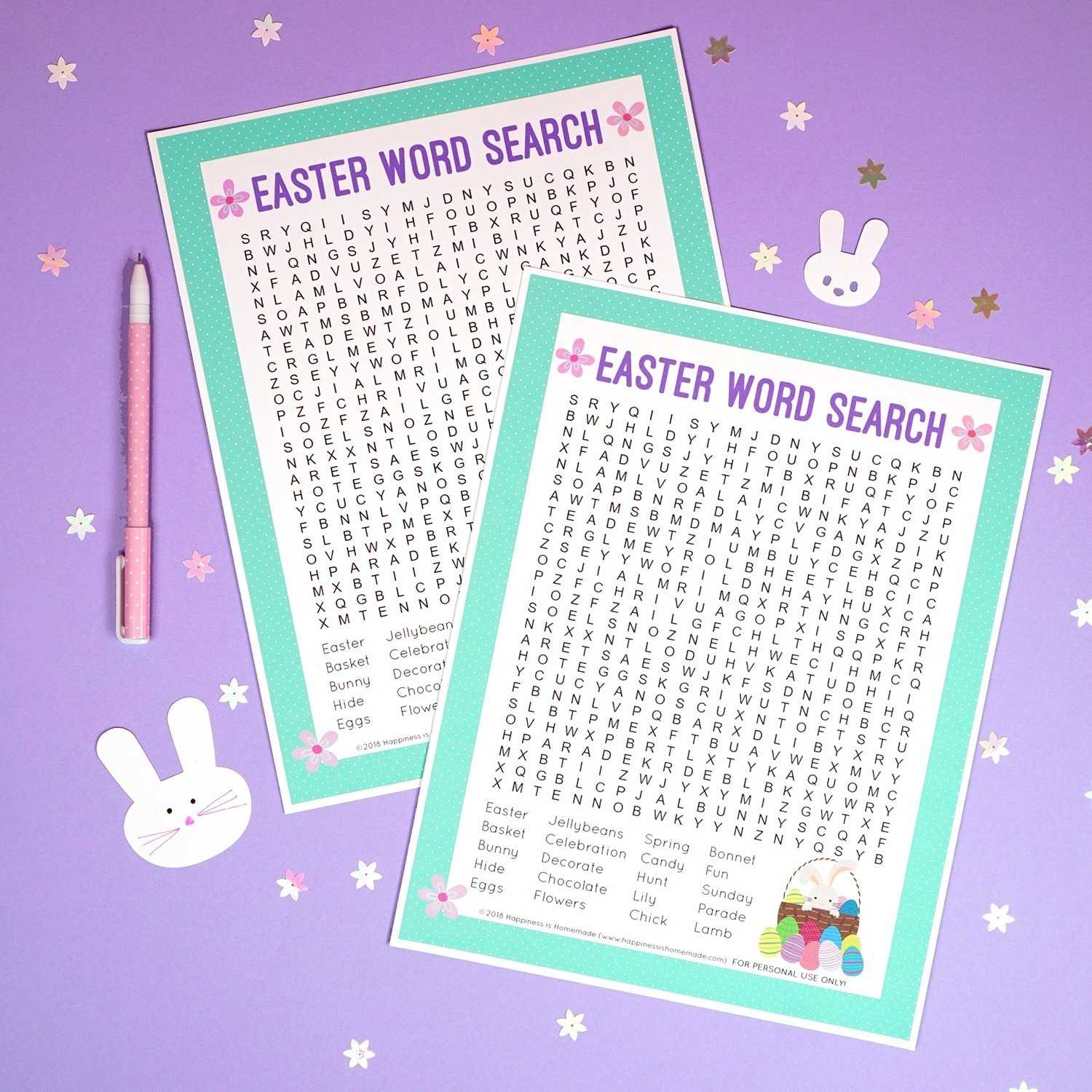 Easter Word Search Printable Happiness Is Homemade Inside Word Sleuth 