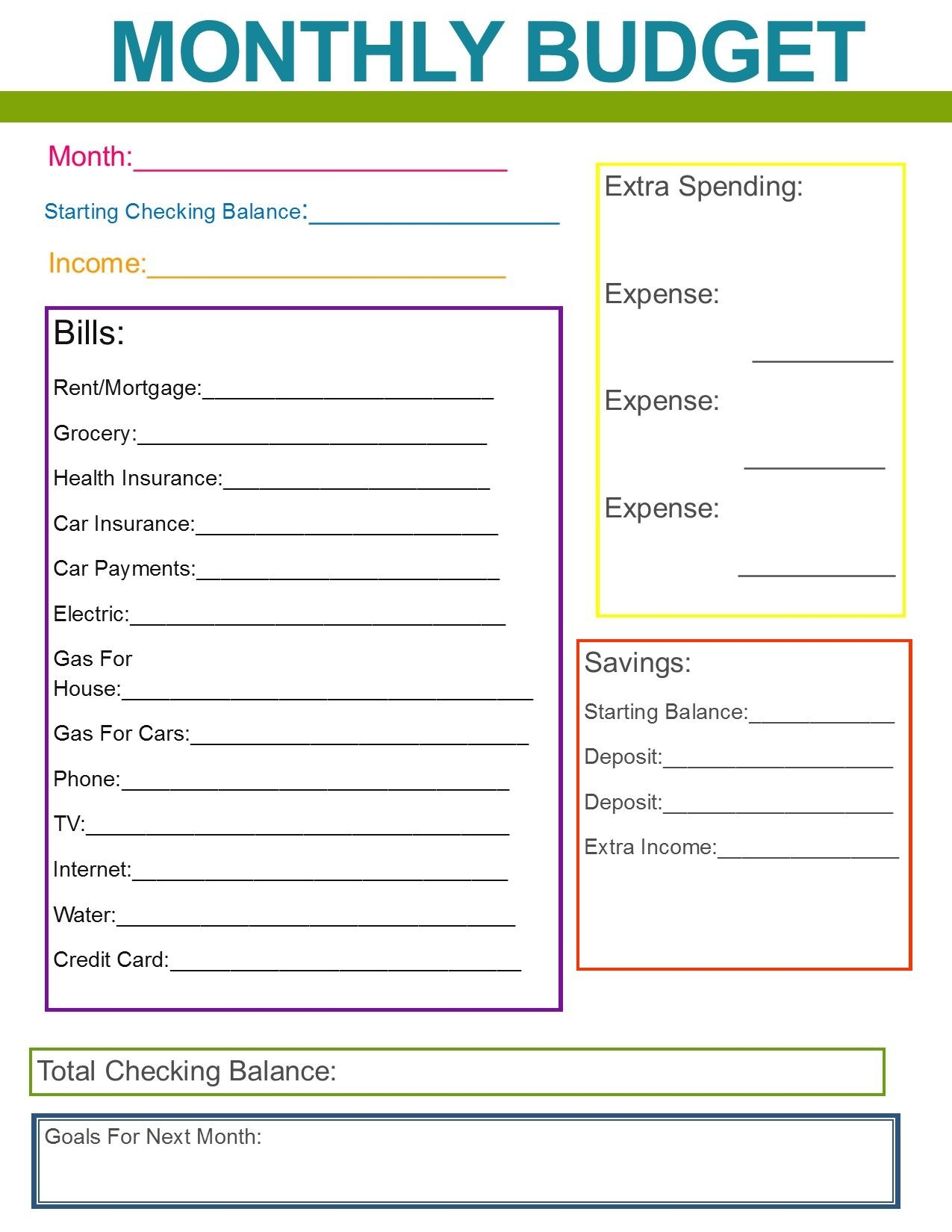 Easy Budgeting Worksheets Free Budgeting Worksheets