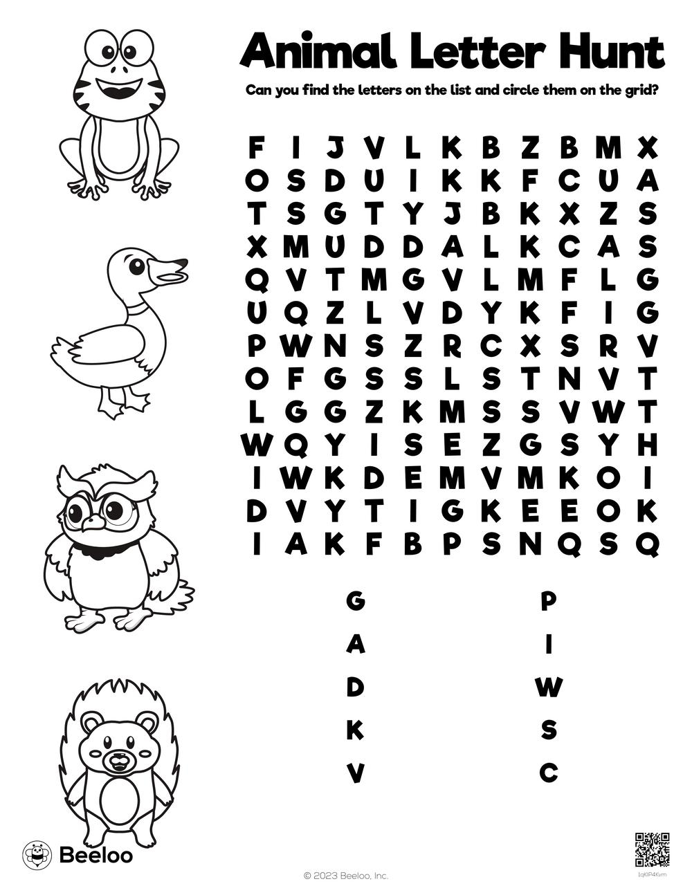 Easy Printable Animal Word Search Word Search Maker