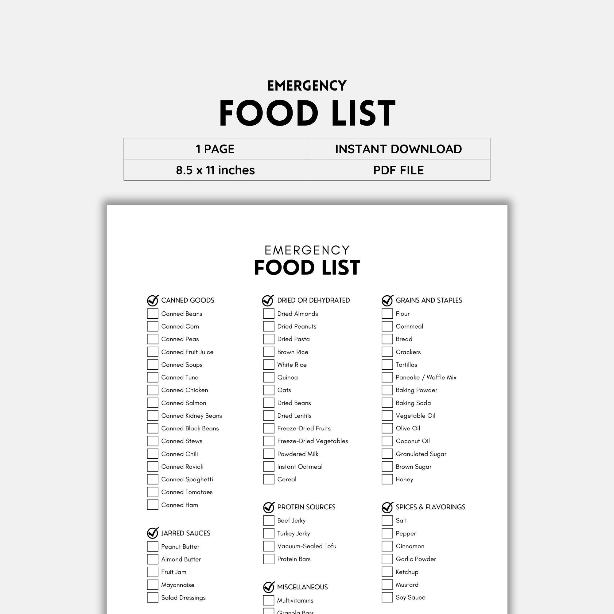 Emergency Food Food List Survival Food Emergency Supplies Shelf 