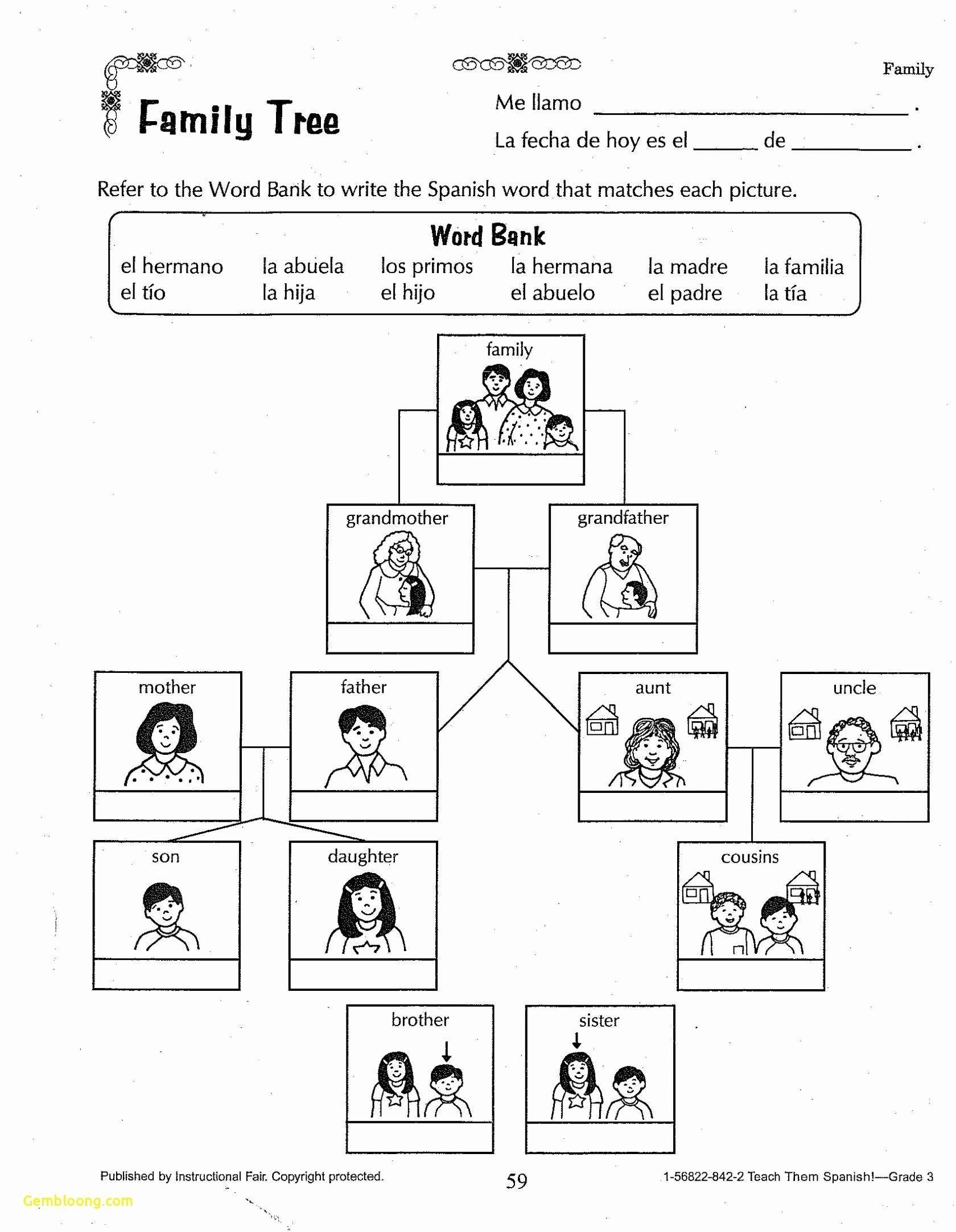 Family Tree Worksheet Printable Peggy Worksheets
