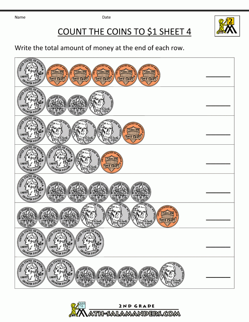 First Grade Money Worksheets Printable Printable Worksheets