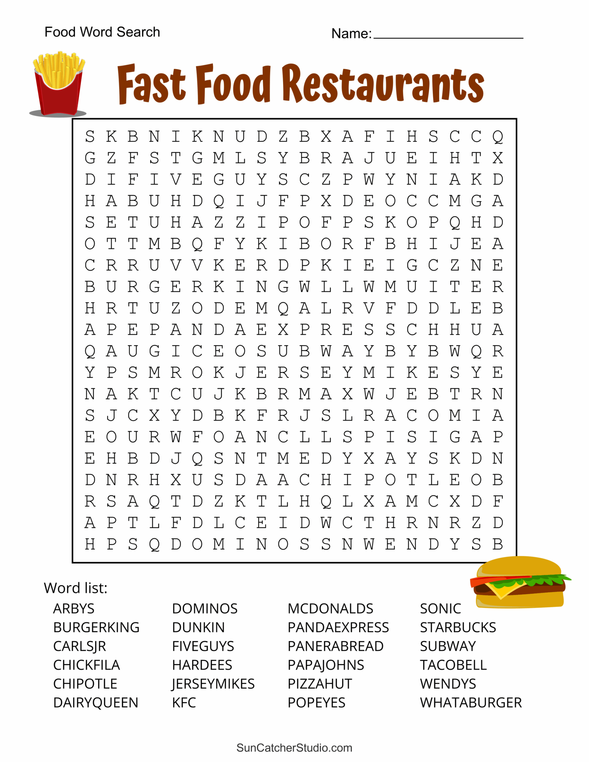 Food Word Search Printable Pdf Word Search Maker